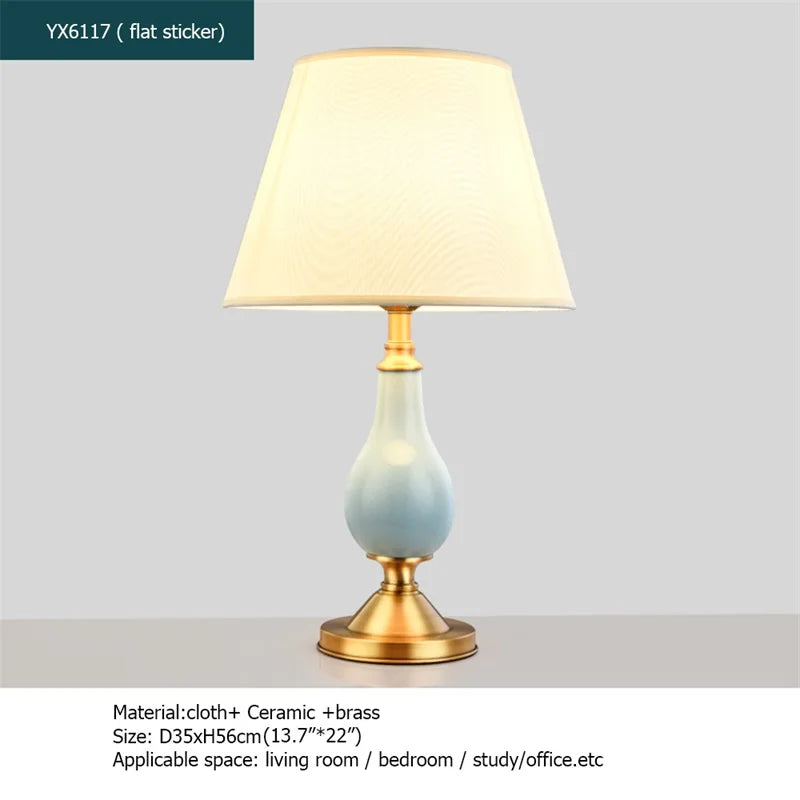 Ceramic Table Lamps Brass Modern Luxury Fabric