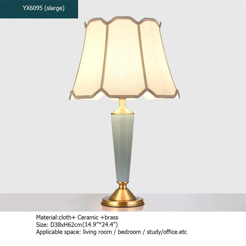 Ceramic Table Lamps Brass Modern Luxury Fabric