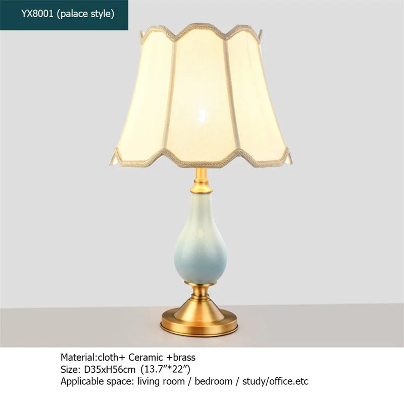 Ceramic Table Lamps Brass Modern Luxury Fabric
