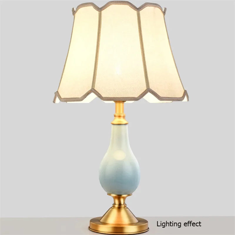Ceramic Table Lamps Brass Modern Luxury Fabric