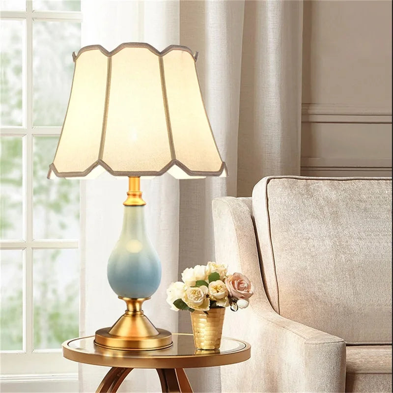Ceramic Table Lamps Brass Modern Luxury Fabric