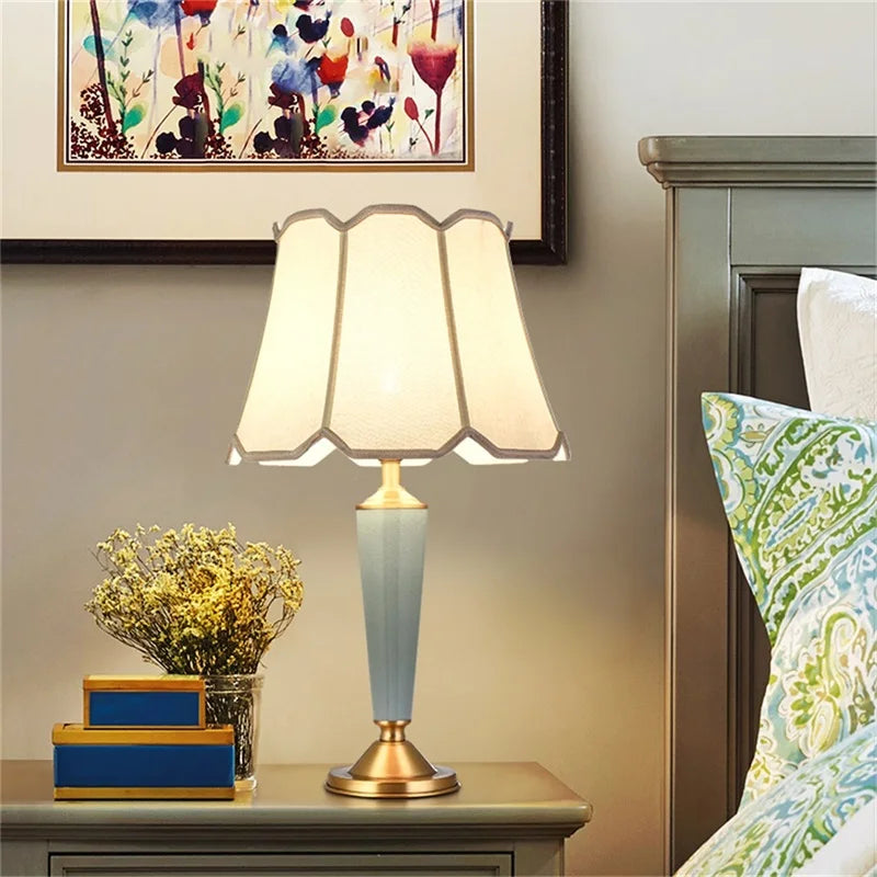 Ceramic Table Lamps Brass Modern Luxury Fabric