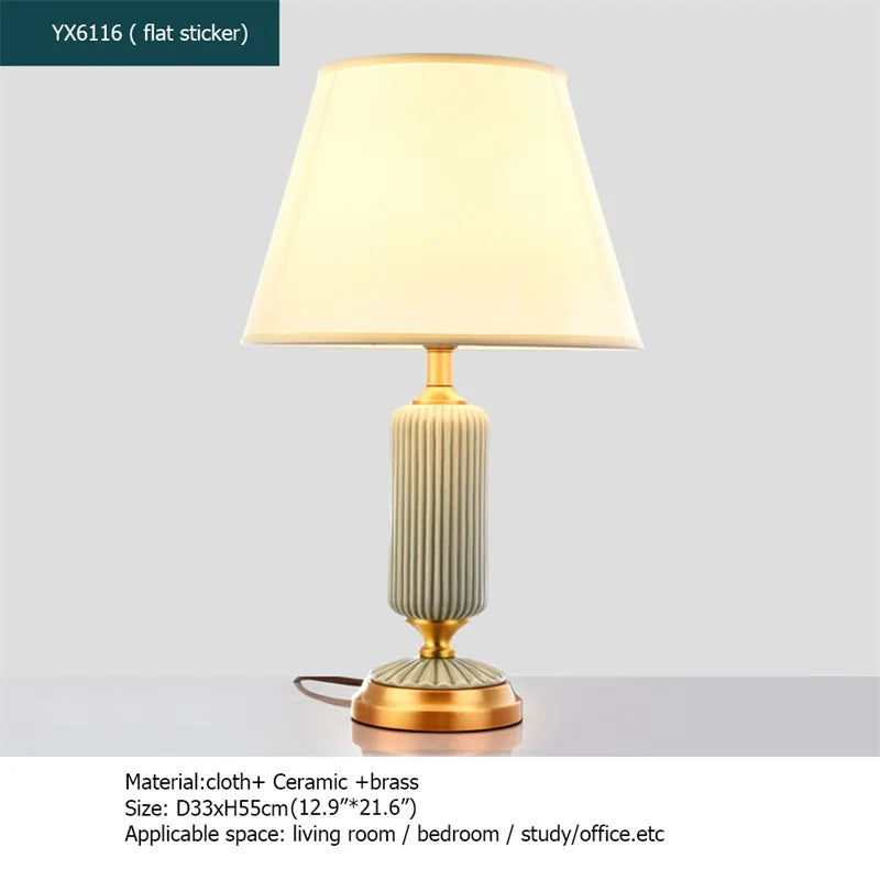 Ceramic Table Lamps Brass Modern Luxury Fabric