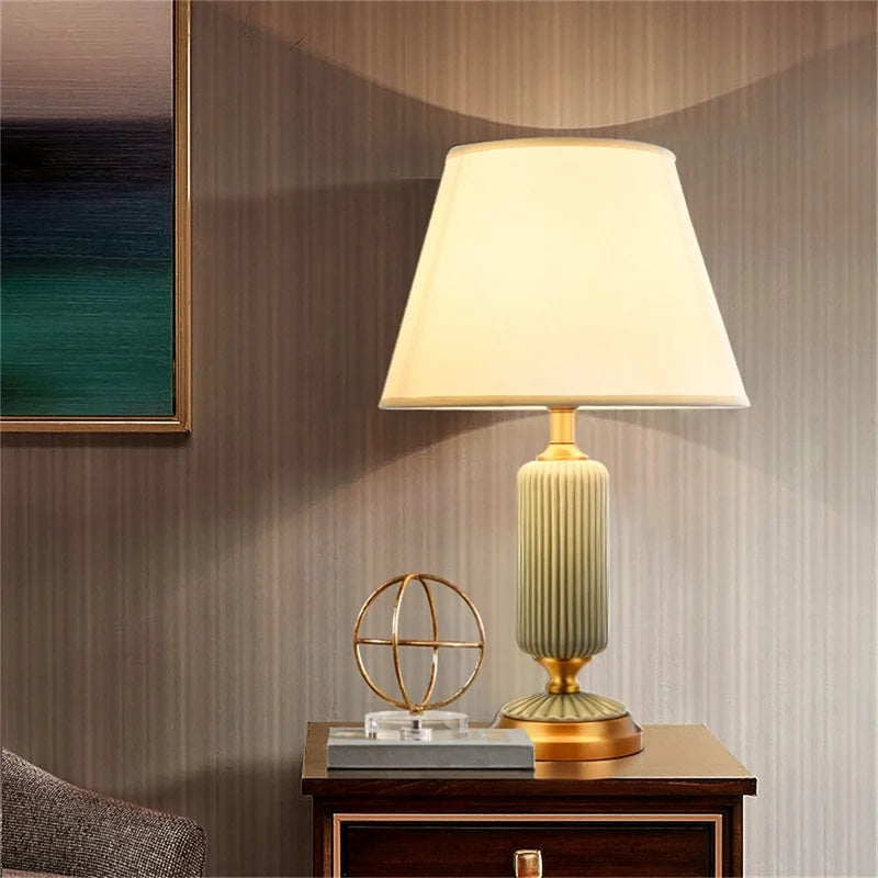 Ceramic Table Lamps Brass Modern Luxury Fabric