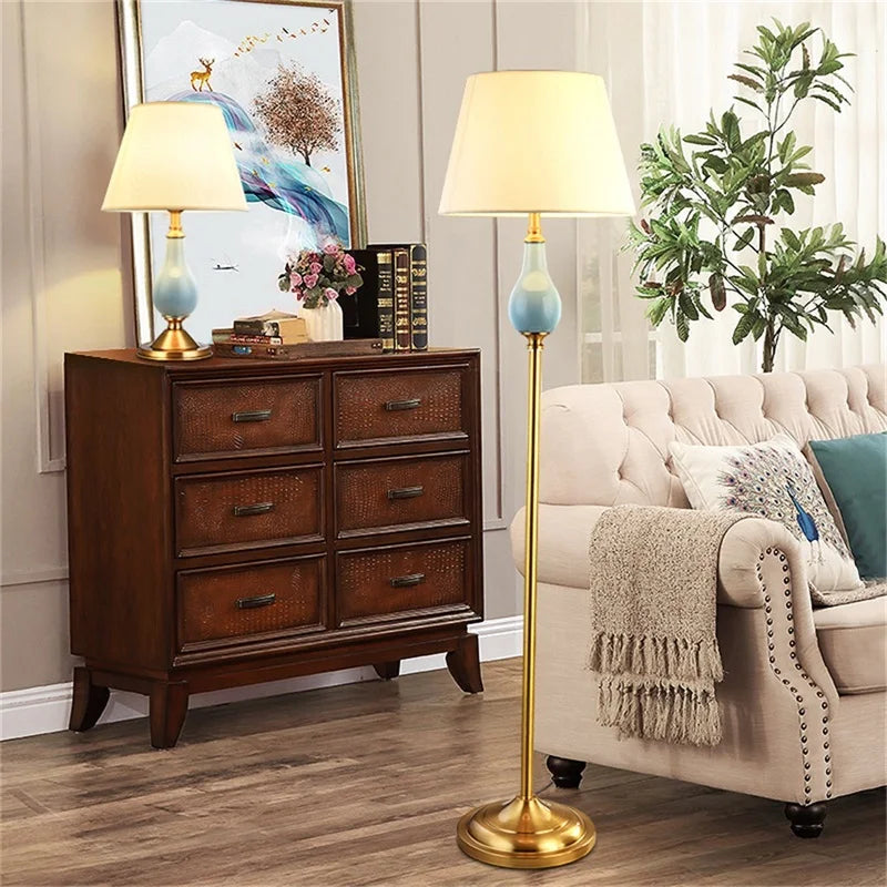 Ceramic Table Lamps Brass Modern Luxury Fabric