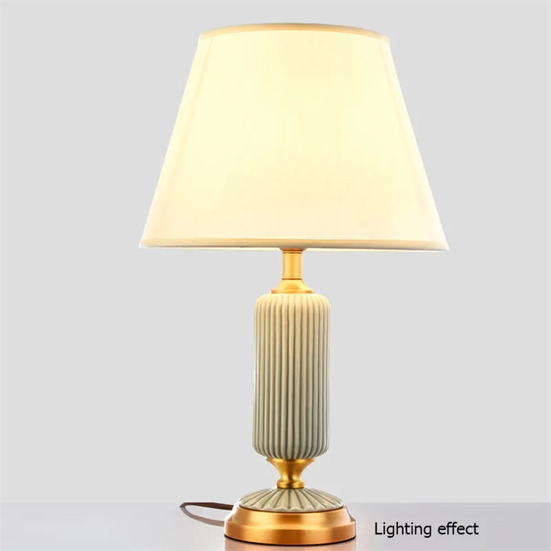 Ceramic Table Lamps Brass Modern Luxury Fabric
