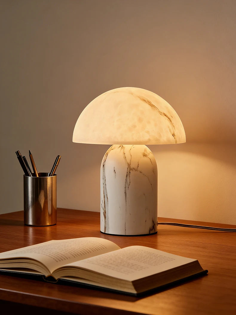 Nordic Modern Table Lamp Metal & Resin Marble Pattern