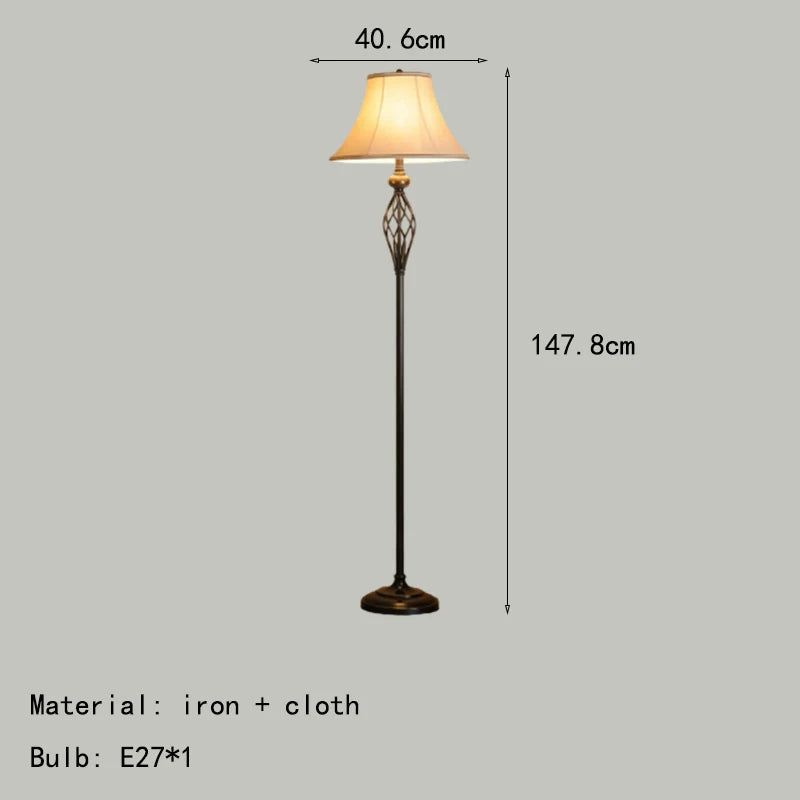 Nordic Iron Cloth Vintage Luxury LED Decoration Floor Lamp