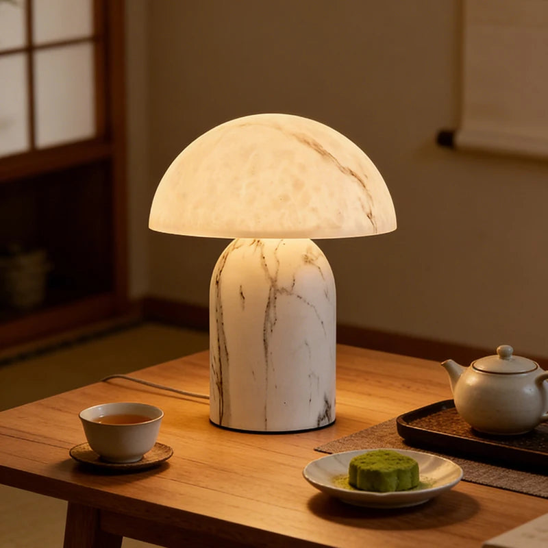 Nordic Modern Table Lamp Metal & Resin Marble Pattern