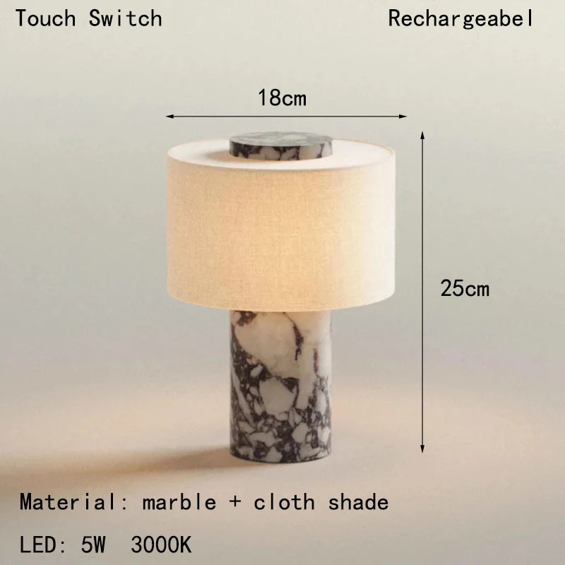 Nordic Marble Cloth High-end LED Decoration Table Lamp