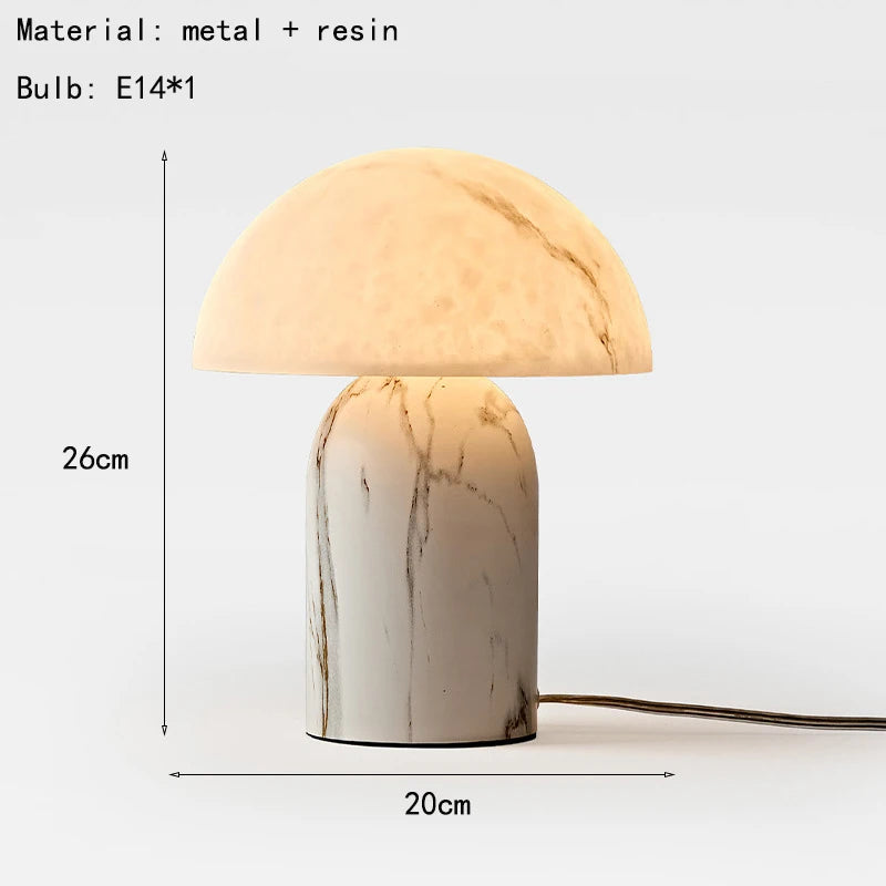 Nordic Modern Table Lamp Metal & Resin Marble Pattern