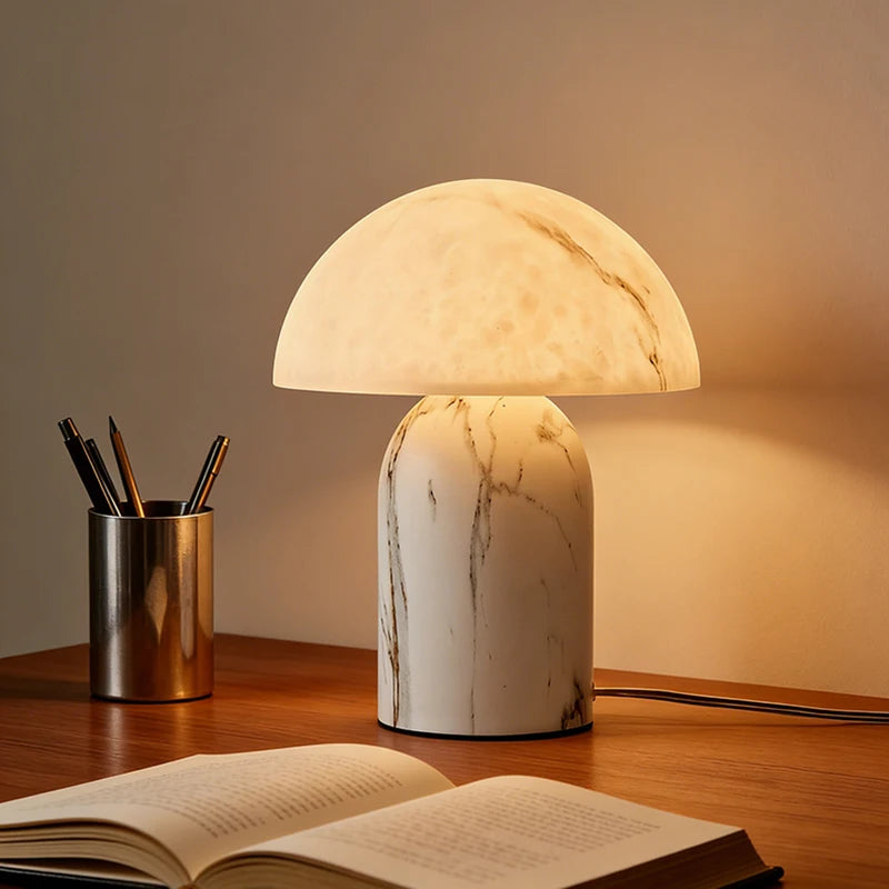 Nordic Modern Table Lamp Metal & Resin Marble Pattern