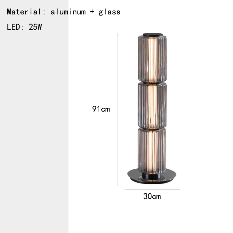 European Aluminum Glass Luxury Art LED Decoration Floor Lamp