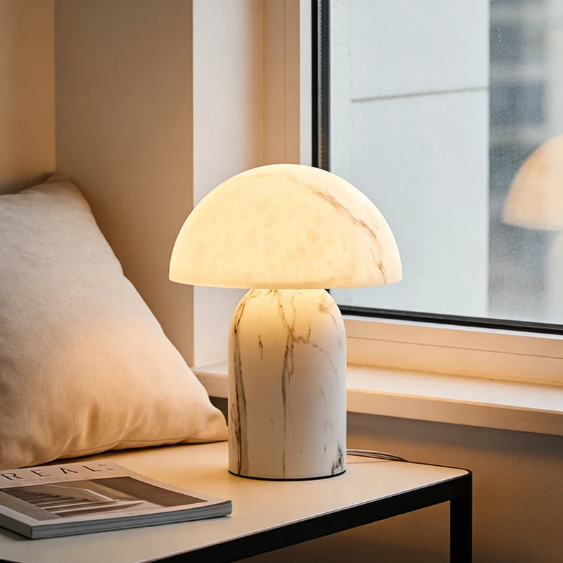 Nordic Modern Table Lamp Metal & Resin Marble Pattern