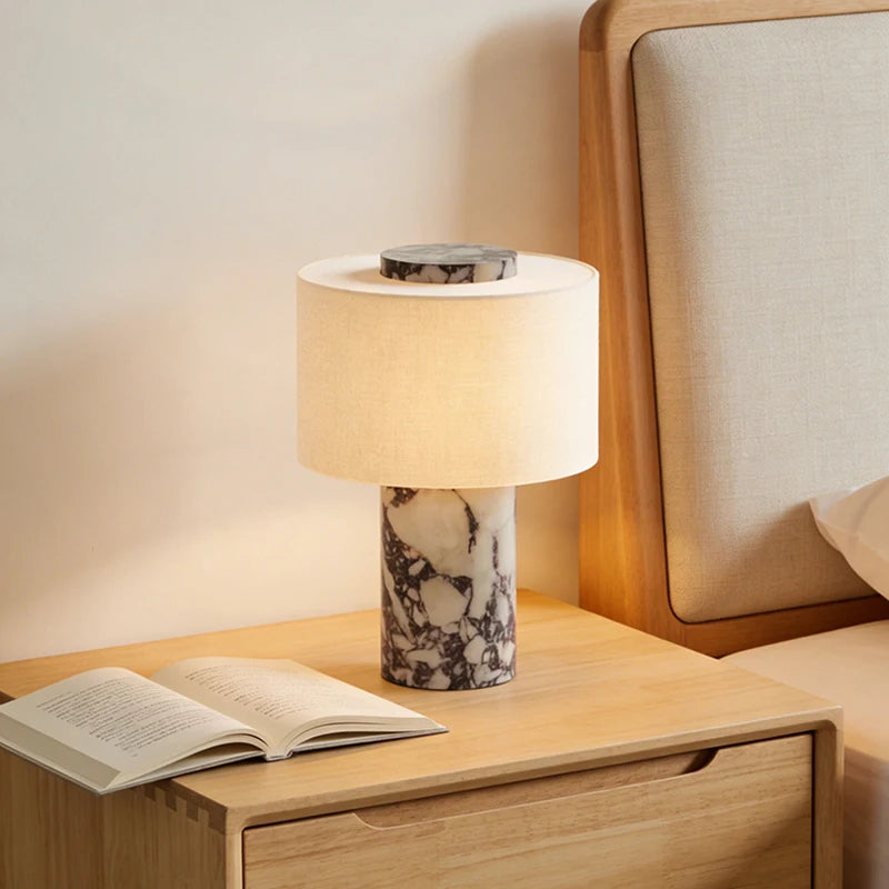 Nordic Marble Cloth High-end LED Decoration Table Lamp