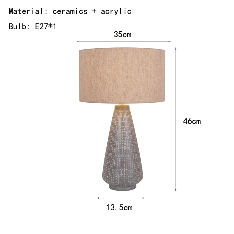 Nordic Vintage Ceramics Acrylic High-end LED Decoration Table Lamp
