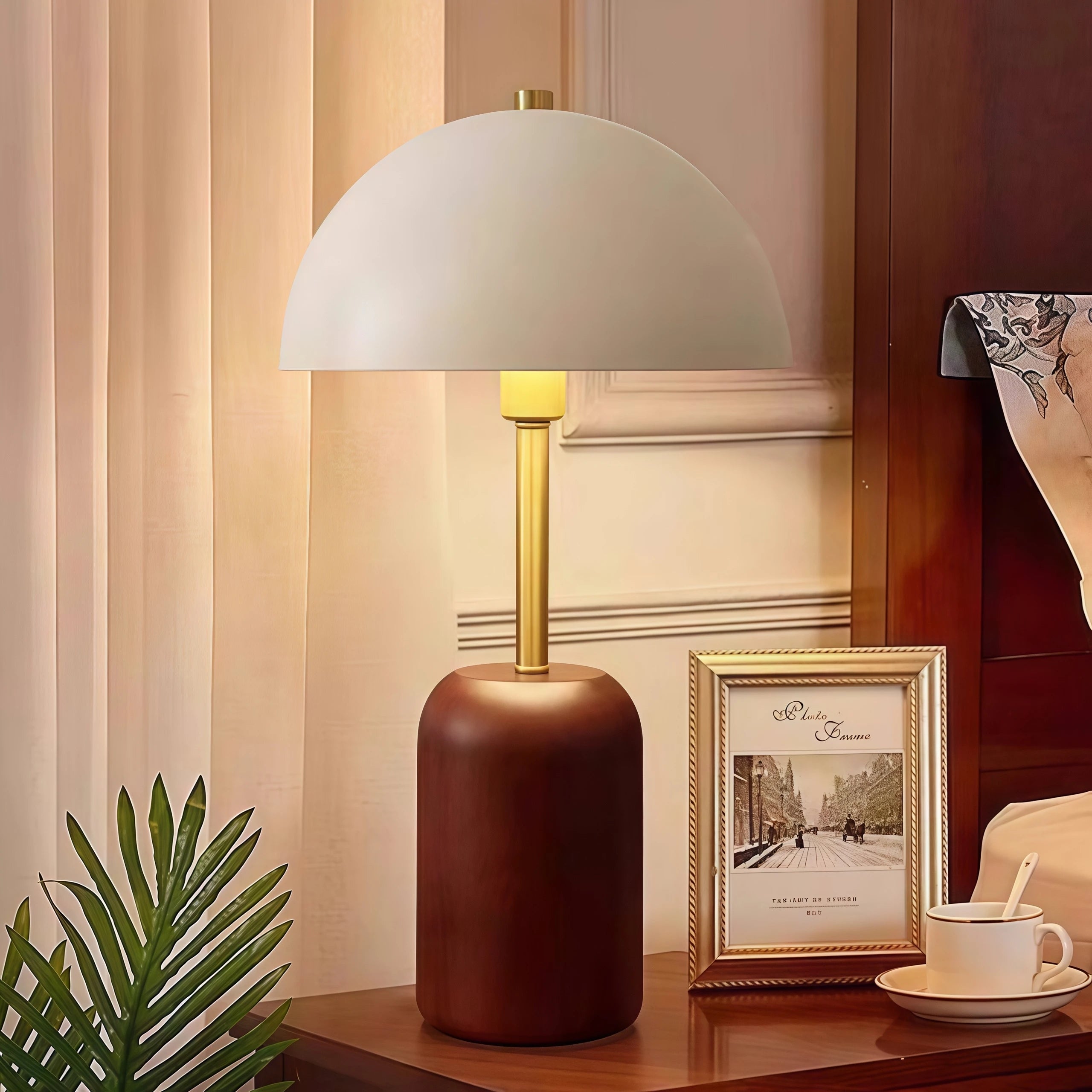 French Medieval Vintage Solid Wood Table Lamp LED