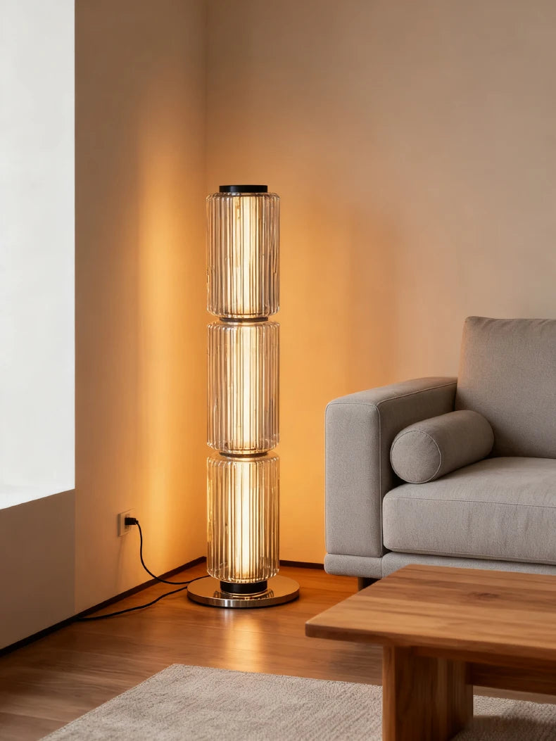 European Aluminum Glass Luxury Art LED Decoration Floor Lamp