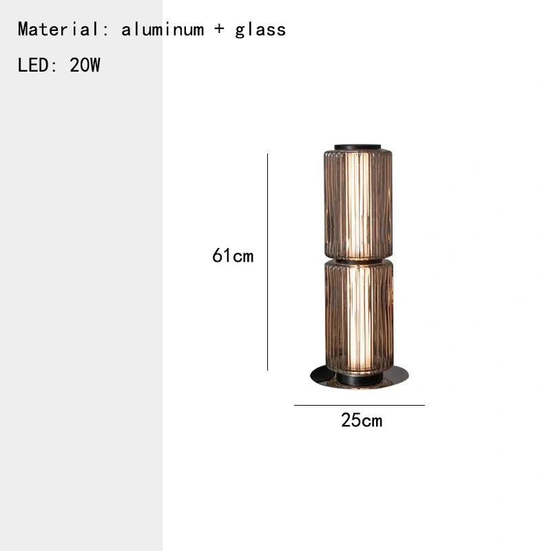 European Aluminum Glass Luxury Art LED Decoration Floor Lamp