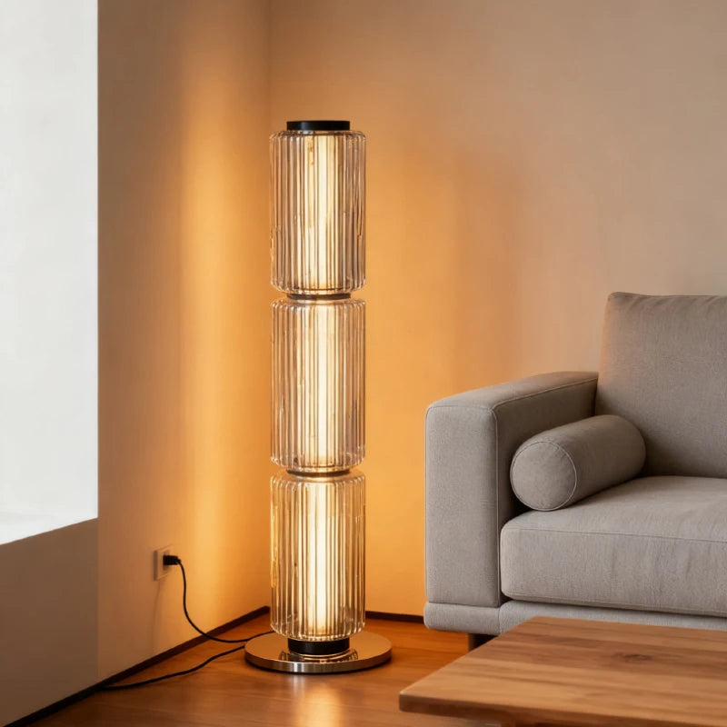 European Aluminum Glass Luxury Art LED Decoration Floor Lamp