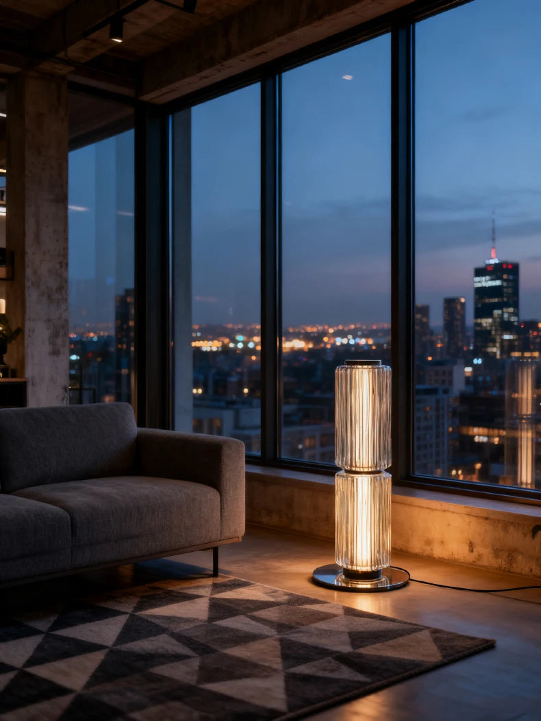 European Aluminum Glass Luxury Art LED Decoration Floor Lamp