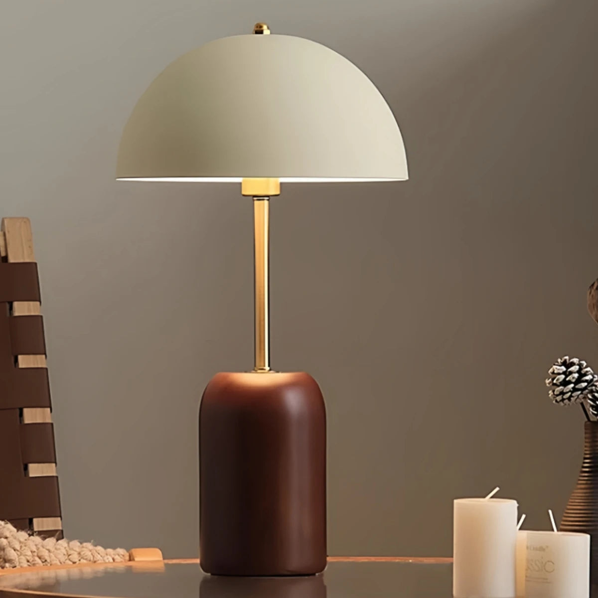 French Medieval Vintage Solid Wood Table Lamp LED
