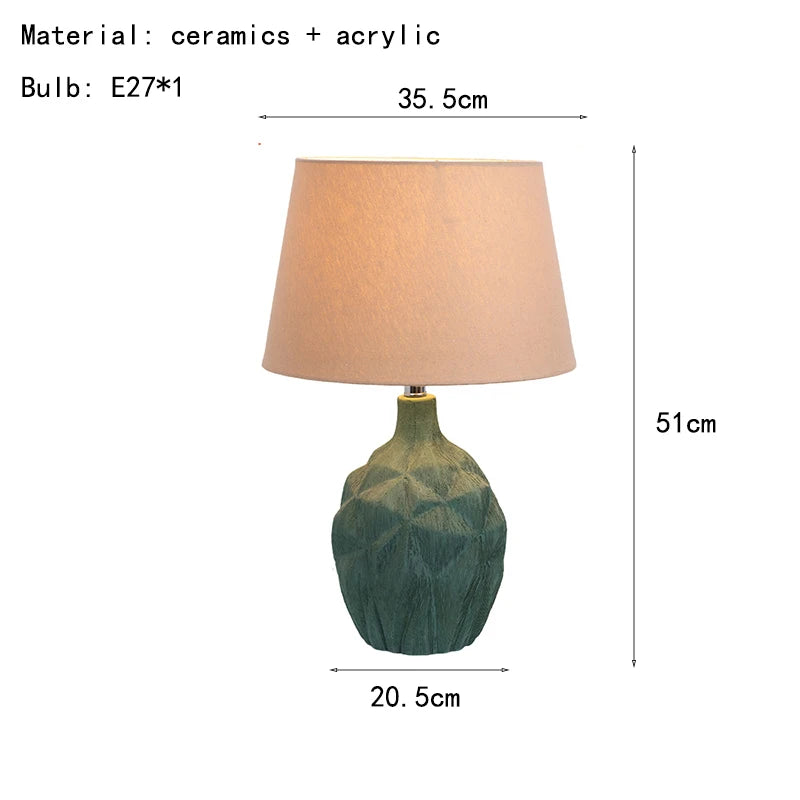 Nordic Vintage Ceramics Acrylic High-end LED Decoration Table Lamp