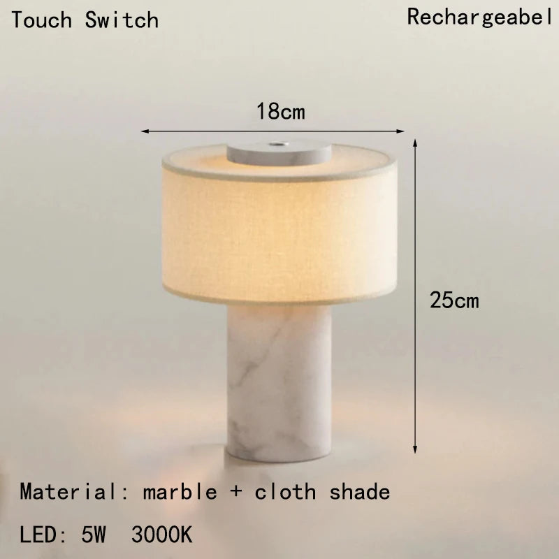 Nordic Marble Cloth High-end LED Decoration Table Lamp